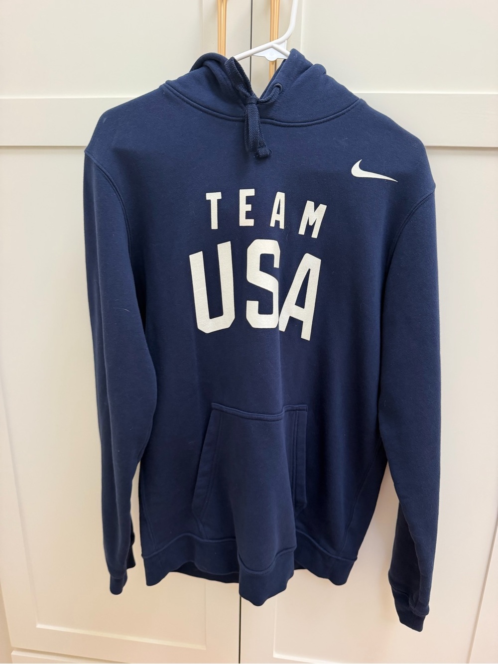 Nike Navy 'TEAM USA' Pullover Hoodie with White Logo
